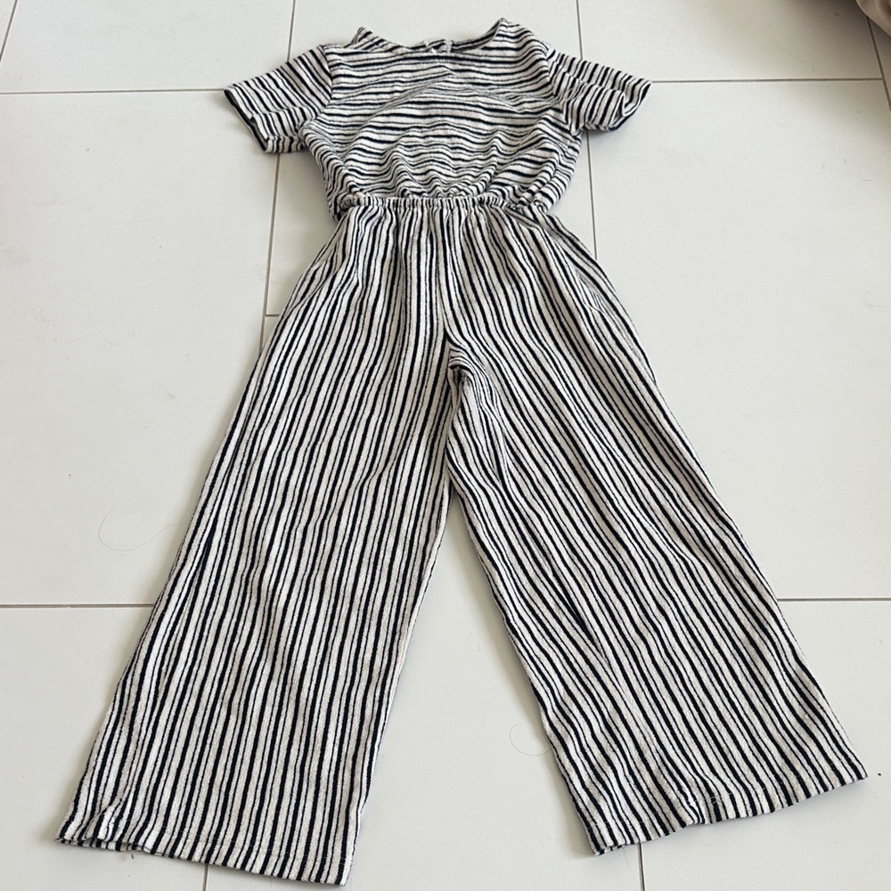 Zara navy Striped Jumpsuit 6